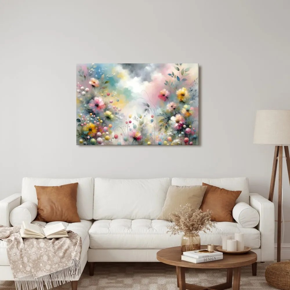 Quadro su tela – Prato floreale delicato