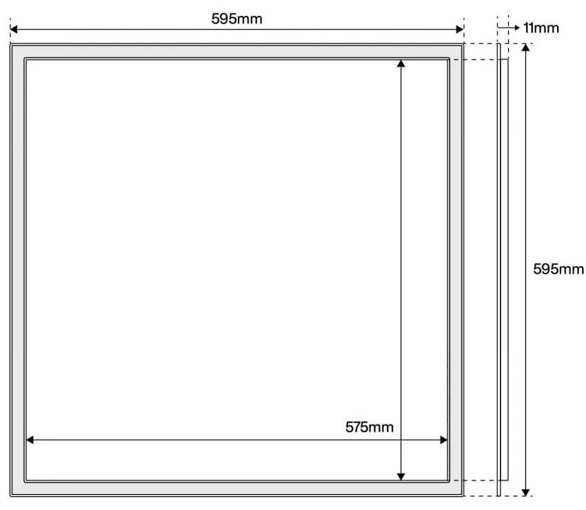 Pannello LED a Cornice 60x60 44W CCT, No Flickering con driver Philips Colore Bianco Variabile CCT