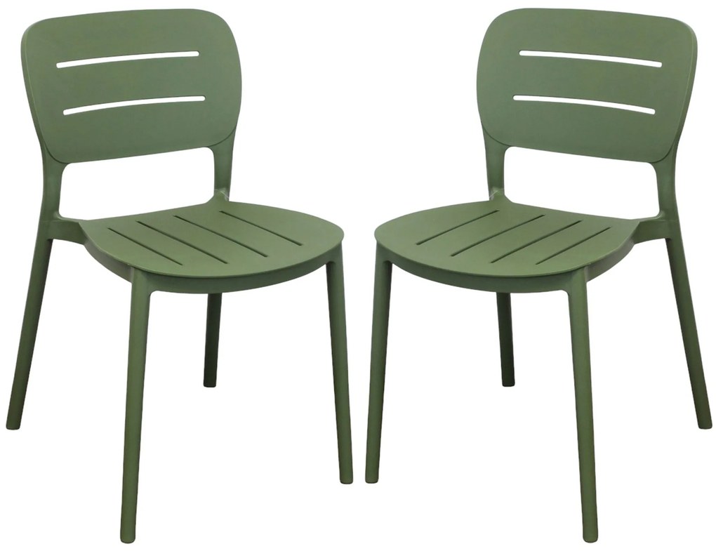 HAZEL - set 2 sedie in polipropilene impilabili