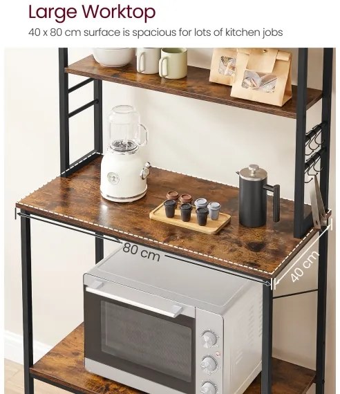 Scaffale a ripiani per cucina MARGE marrone/nero