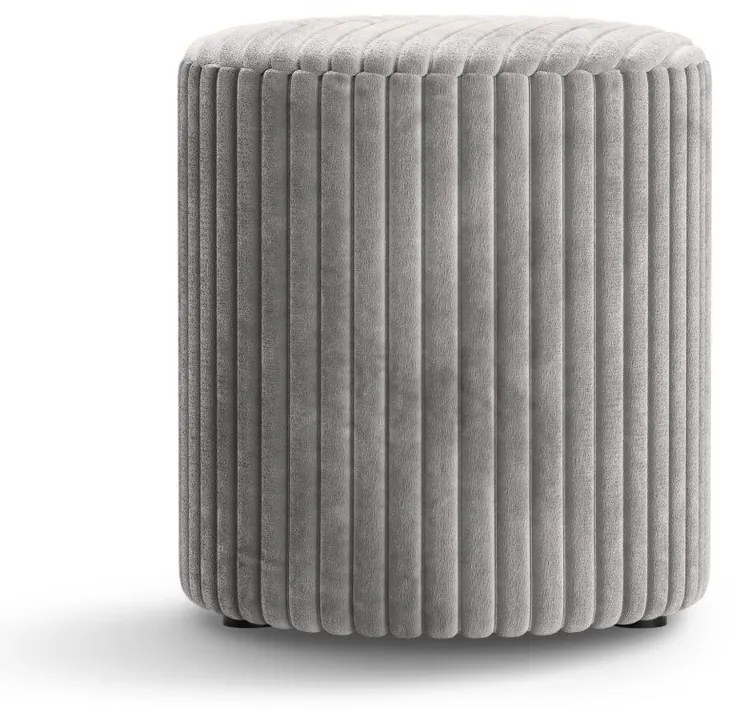 Poggiapiedi grigio chiaro con rivestimento in velluto a coste Dia – Micadoni