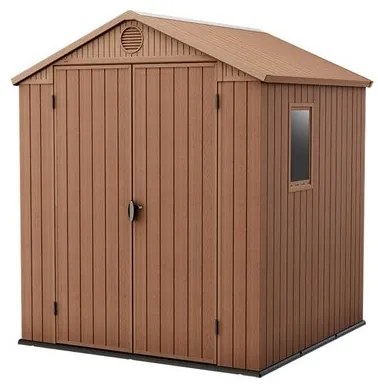 Casetta Da Giardino In Resina 190x183x221H Cm Darwin 6x6 Marrone Keter