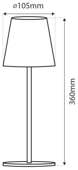 Lampada da tavolo LED dimmerabile touch 5W 5V USB 1200 mAh bianca