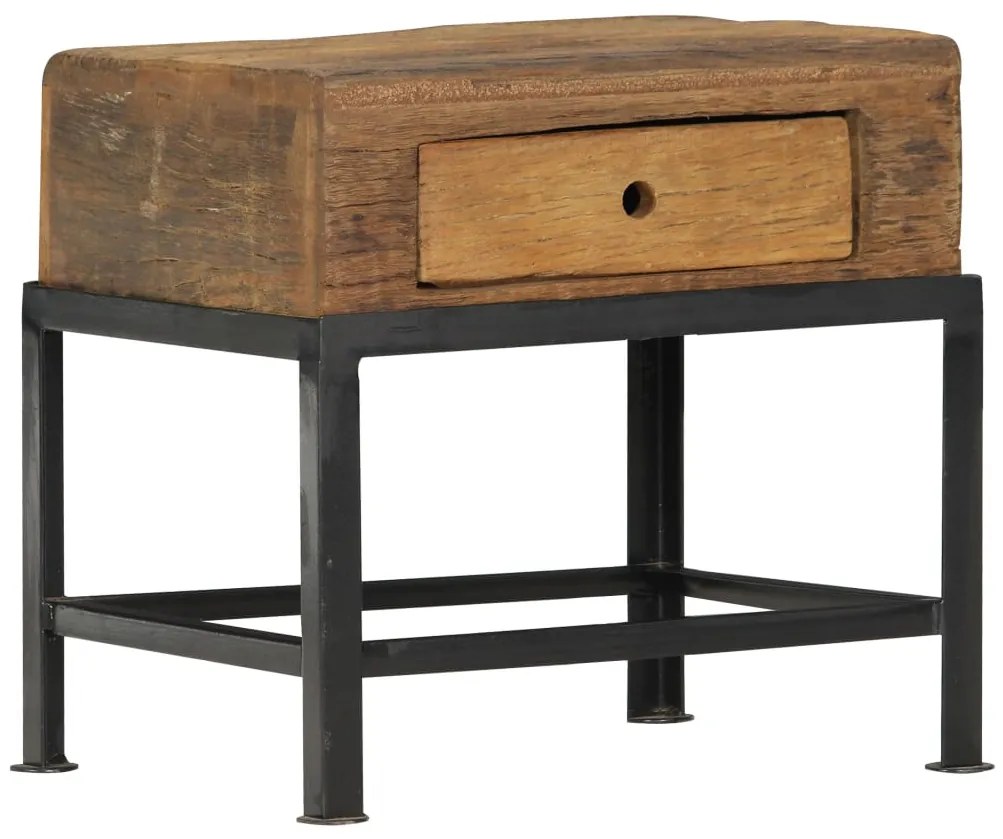 Comodino 40x35x40 Cm İn Legno Massello Di Recupero /