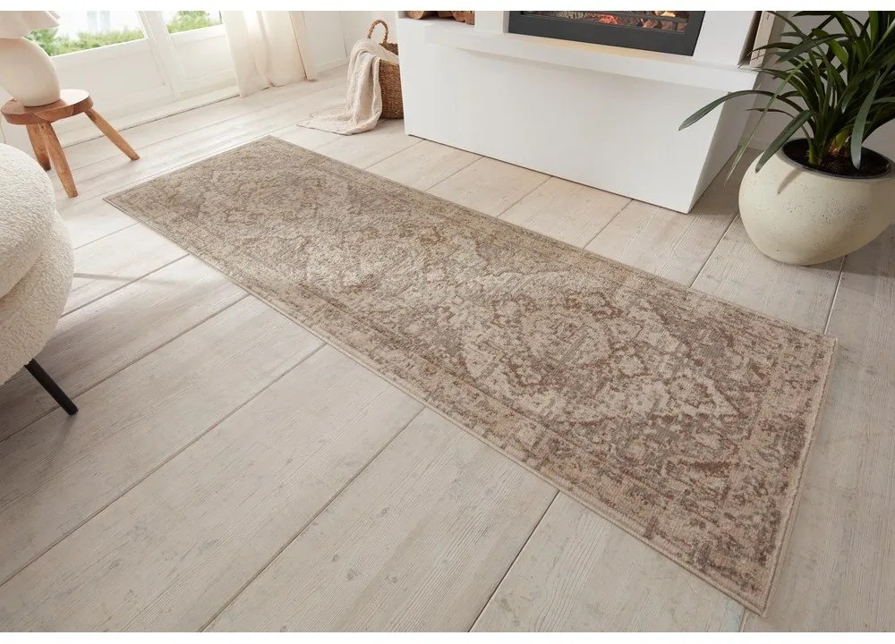 Passatoia beige/color crema 80x200 cm Terrain Designer Sand – Hanse Home