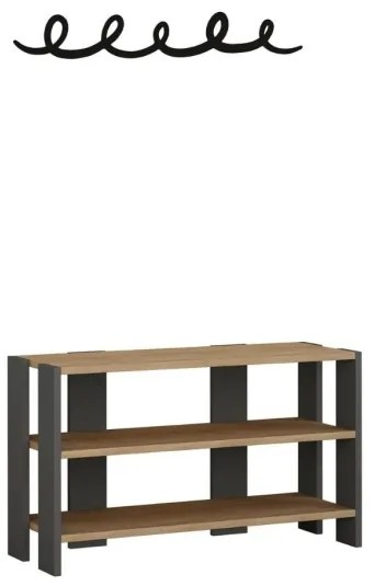 Ingresso scarpiera Tono rovere antracite con appendiabiti nero