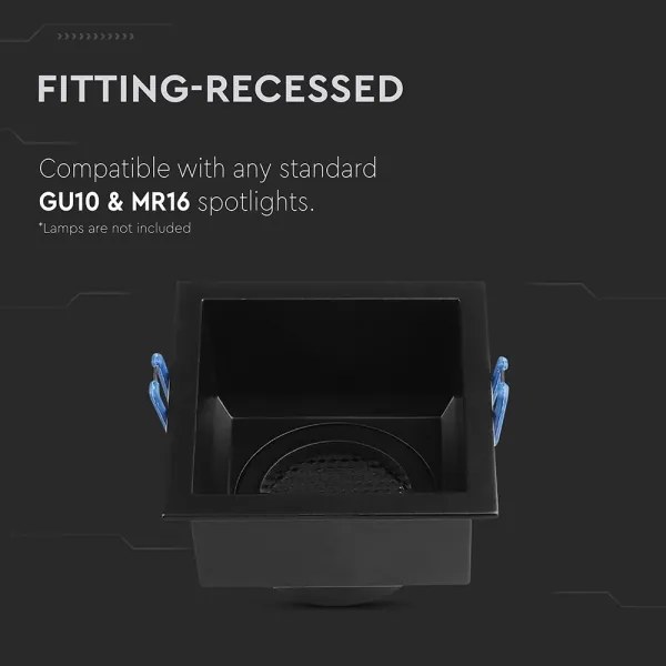 Plafoniera GU10 9x9 cm nera