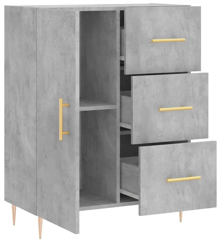 Credenza Grigio Cemento 69,5x34x90 cm in Legno Multistrato