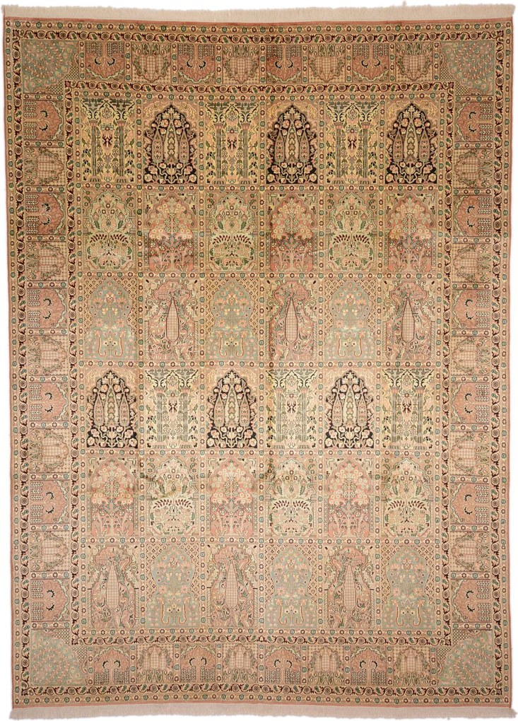 Cashmere Silk Tappeto orientale 370 x 270 (Indian) Annodato A Mano