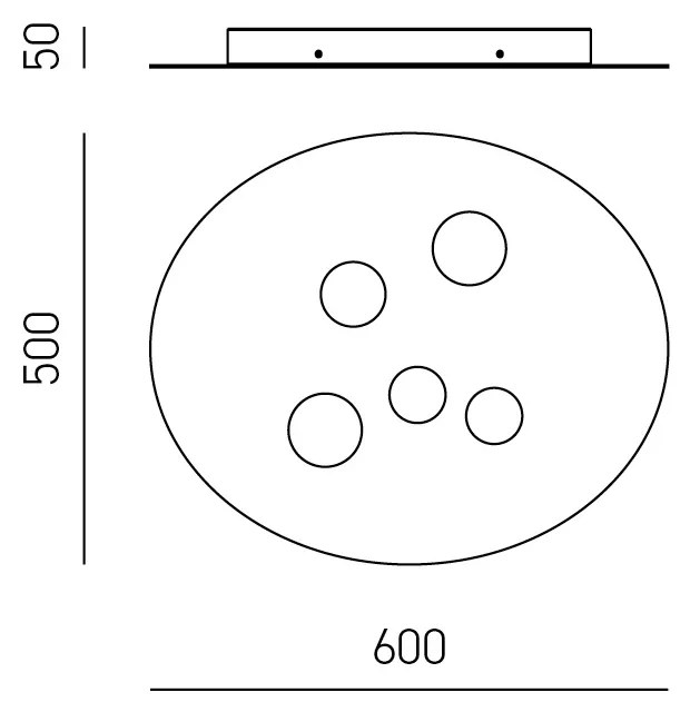 Plafoniera Moderna Luna Metallo Bianco E Alluminio Tortora 5 Luci Gx53