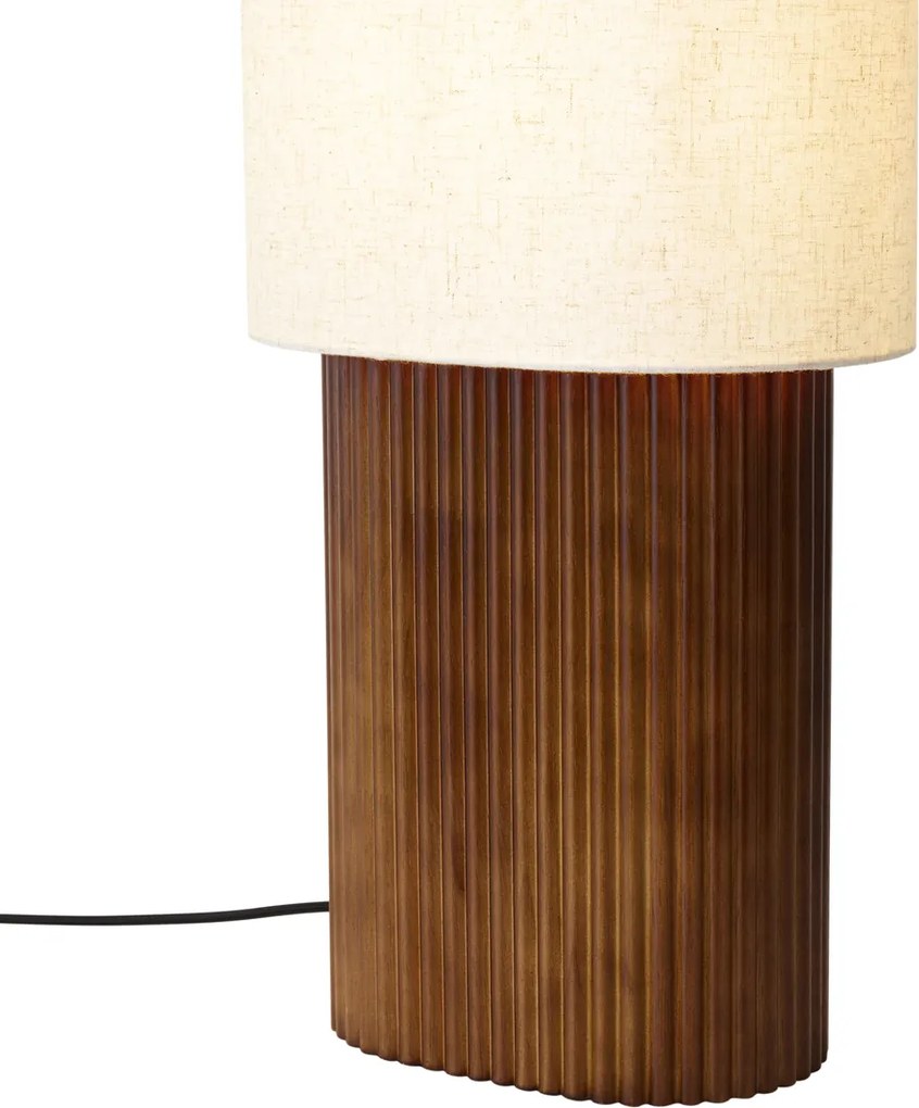 Lampada da terra Japandi in legno di noce con paralume in tessuto 90 cm - Lamel