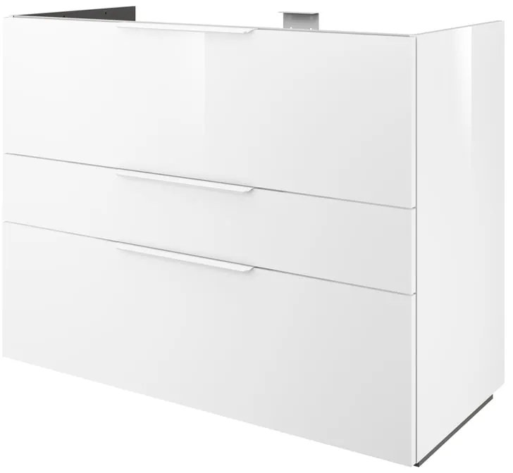 Mobile da bagno sotto lavabo SENSEA Neo Frame bianco laccato lucido L 105 x H 84 x P 48 cm 3 cassetti, lavabo non incluso