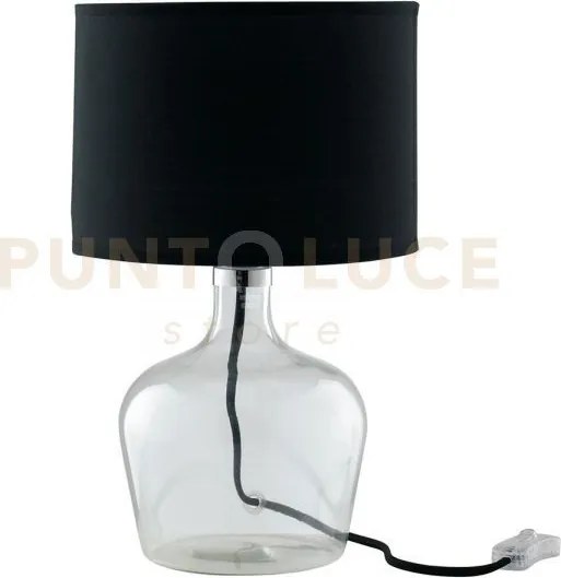 Lume hendrix nero 1 luce attacco e27 23x37cm in vetro con cavo in t...
