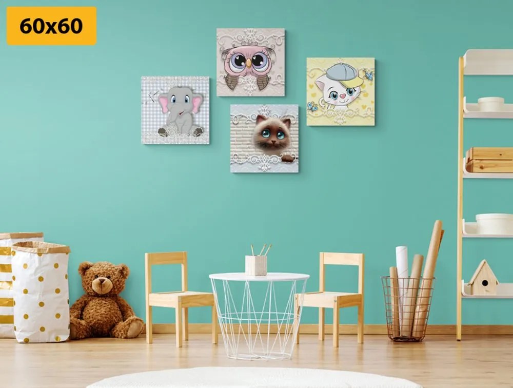 Set di quadri – Animali in versione per bambini