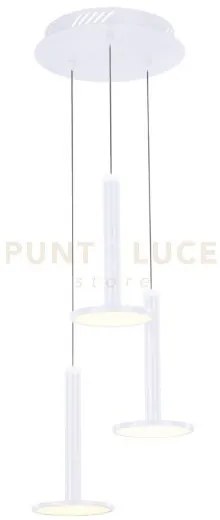 Tua, lampada a sospensione 3 luci, bianco opaco, led/27w 3000k 2400...