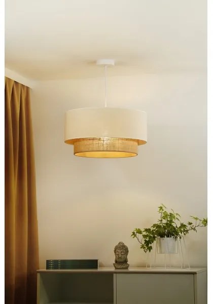 Duolla - Lampadario a sospensione con filo BOHO 1xE27/15W/230V diametro 60 cm beige/marrone