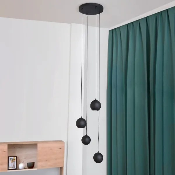 Lampadario LED a sospensione con filo MIDWAY 4xGU10/4,8W/230V nero