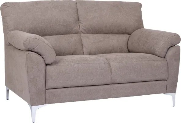 Divano in tessuto a 2 posti 146 cm braccioli imbottito GIADA Tortora