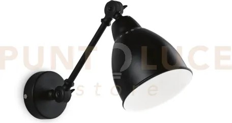 Newton applique a parete nero 1 luce attacco e27 orientabile
