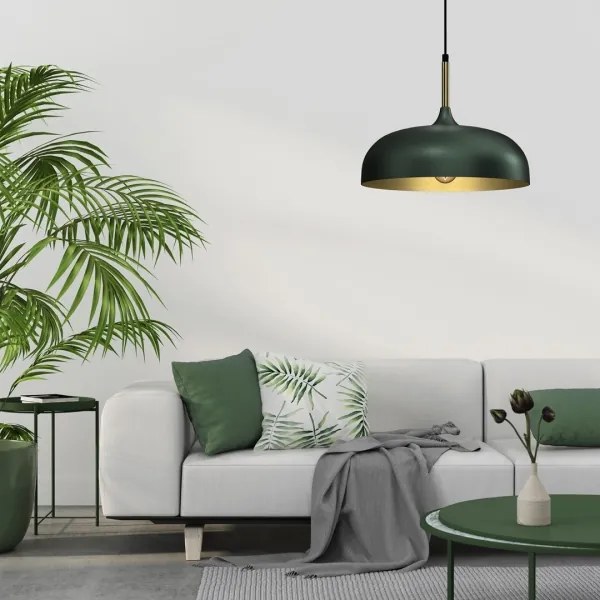 Brilagi - Lampadario a sospensione con filo ABRAHAM 1xE27/60W/230V diametro 35 cm verde