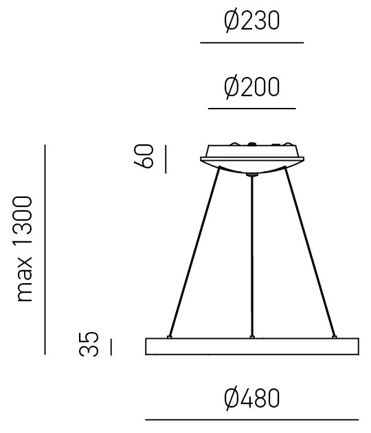 Sospensione Moderna Krizia Alluminio Satinato Bianco1 Modulo Led 38 W