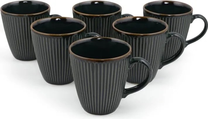 Tazze in ceramica verde scuro in set da 6 pezzi 0,3 l - Hermia