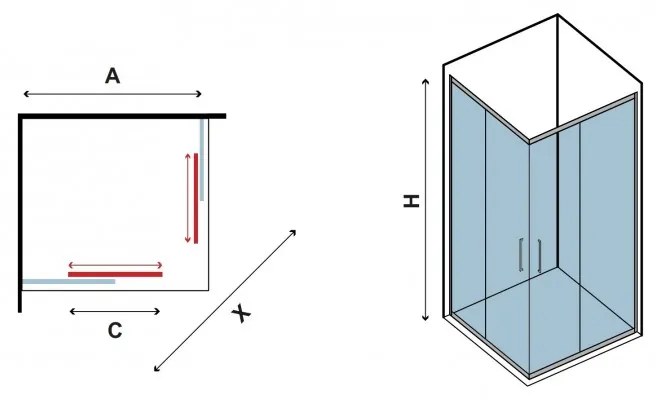 Kamalu - box doccia 120x120 cm angolo ante scorrevoli cristallo 6mm anticalcale kf1000