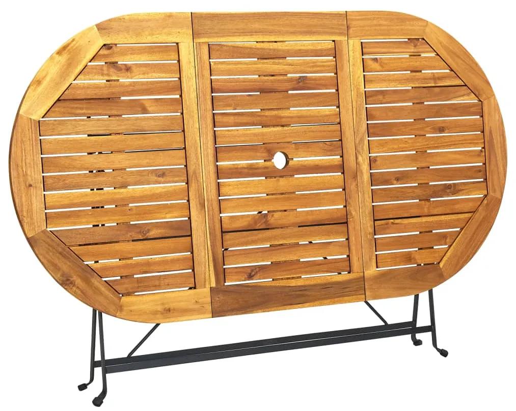 Tavolo da Giardino 160x85x74 cm Legno Massello di Acacia Ovale