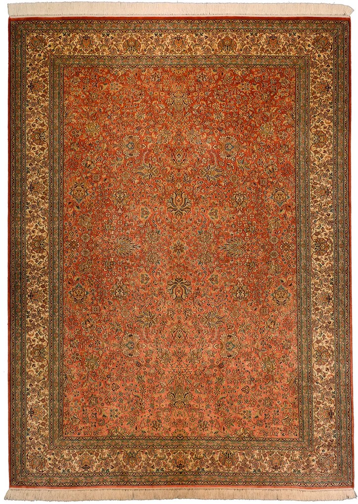 Cashmere Silk Tappeto orientale 220x160 Rosa (Indian) Annodato A Mano