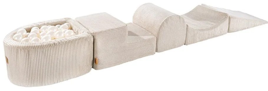 Gioco per psicomotricità color crema in velluto a coste 5 pz altezza totale 30 cm 250x45 cm Montessori – Meowbaby