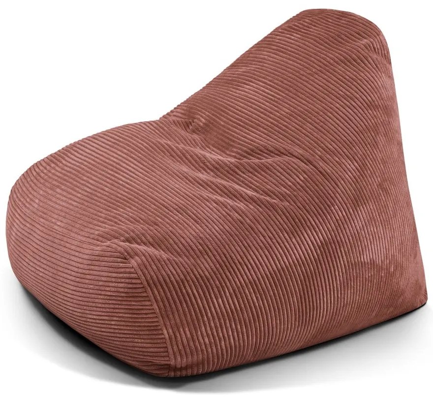 Puof a sacco color mattone con rivestimento in velluto a coste Snug 100 – SLOWDOWN