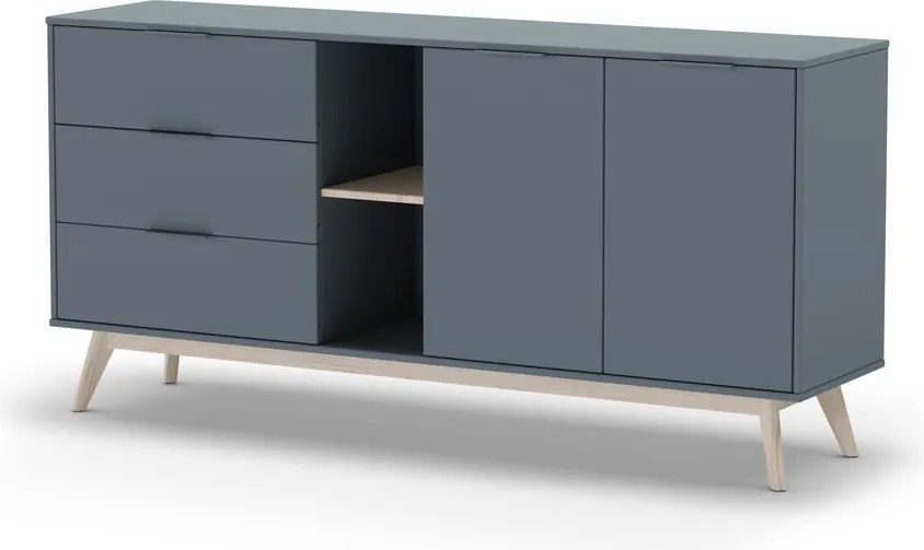 Cassettiera verde polveroso 165x80x40 cm Pisco – Marckeric