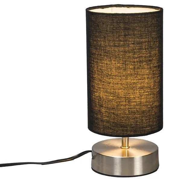 Lampada da tavolo moderna nera con acciaio - Milo 2