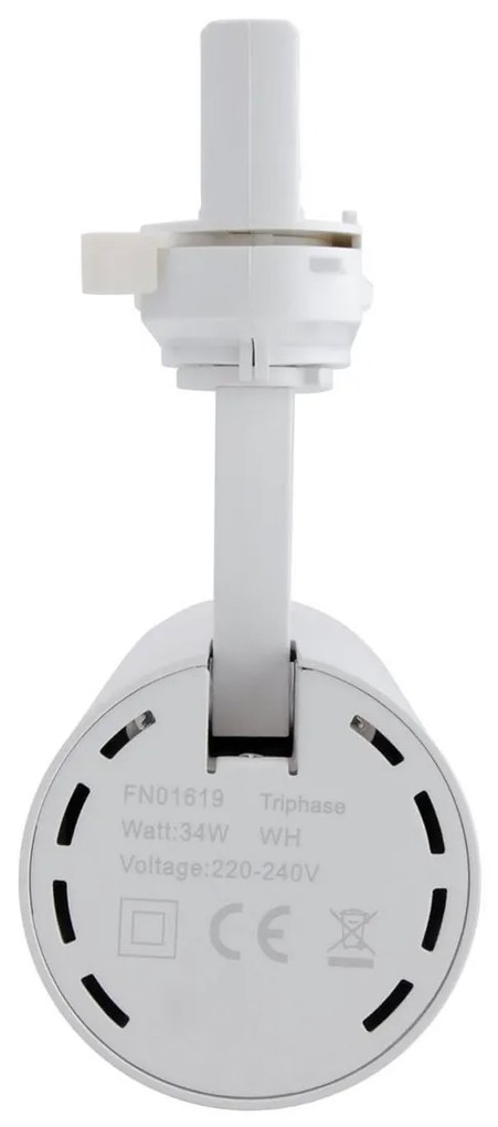 Faro LED 34W per Binario Trifase 38° + 60° Bianco con driver Philips CRI92 Colore Bianco Freddo 6.000K