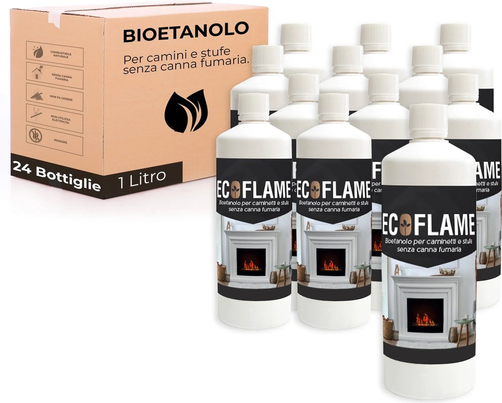 Bioetanolo 24 Litri Combustibile Ecologico per Camini Caminetti Biocamini...
