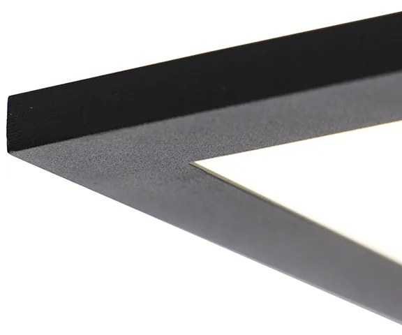 Plafoniera moderna nera con LED integrato 80 cm - Liv