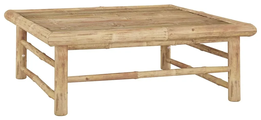 Set divani da giardino 2 pz con cuscini bianco crema in bambù