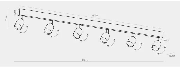 Faretto TOP 6xGU10/10W/230V bianco