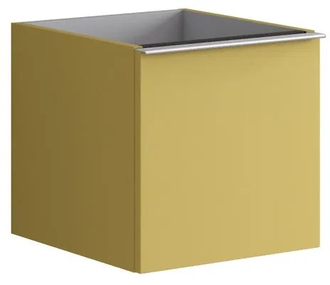 Struttura semi colonna da bagno Pixel 1 cassetto laccato opaco giallo sole L 40 x H 40 x P 45.5 cm