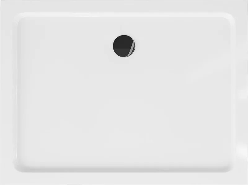 Mexen Flat piatto doccia rettangolare slim 80 x 70 cm, bianco, sifone nero - 40107080B