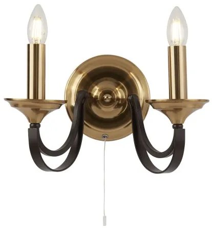 Applique belfry 2lt - bronzo scuro e metallo marrone