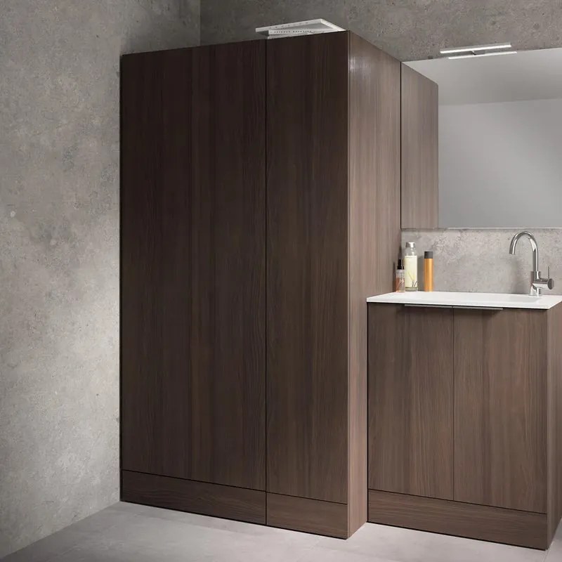 Colonna per mobile bagno Jnka SENSEA 1 anta P 66 x L 35 x H 194 cm legno noce truciolare