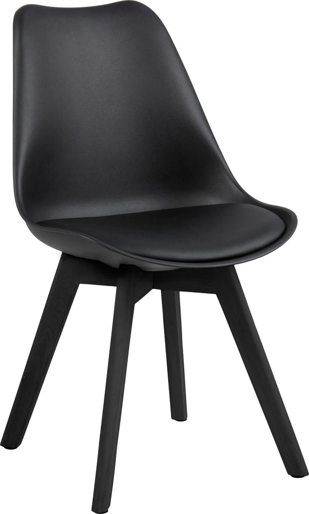 Sedia RINA Nera con cuscino / struttura rovere nero