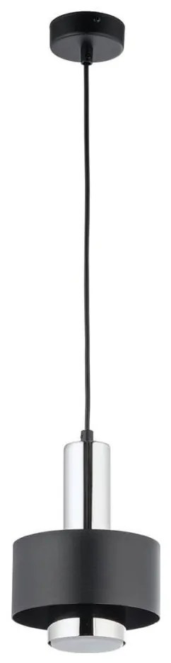 Lampadario a sospensione con filo RIF LUX 1xGX53/12W/230V diametro 15 cm nero/cromo lucido