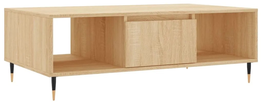 Tavolino da salotto rovere sonoma 104x60x35cm legno multistrato