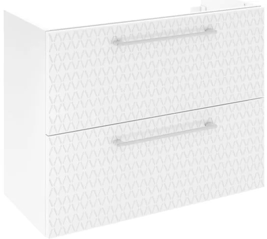 Mobile da bagno a terra sotto lavabo L 75 x H 58 x P 33 cm bianco laminato lucido, 2 cassetti SENSEA Remix