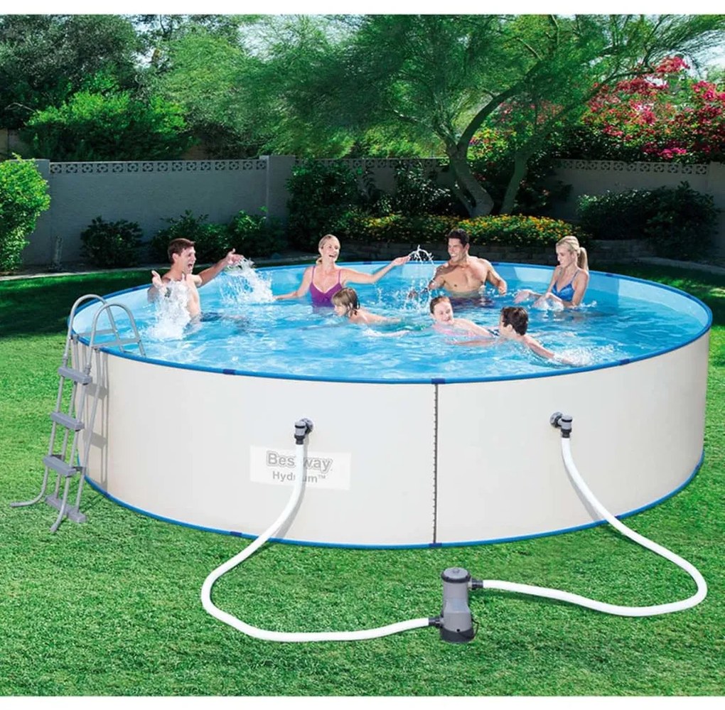 Bestway Piscina Hydrium Rotonda con Telaio in Acciaio 460x90 cm 56386