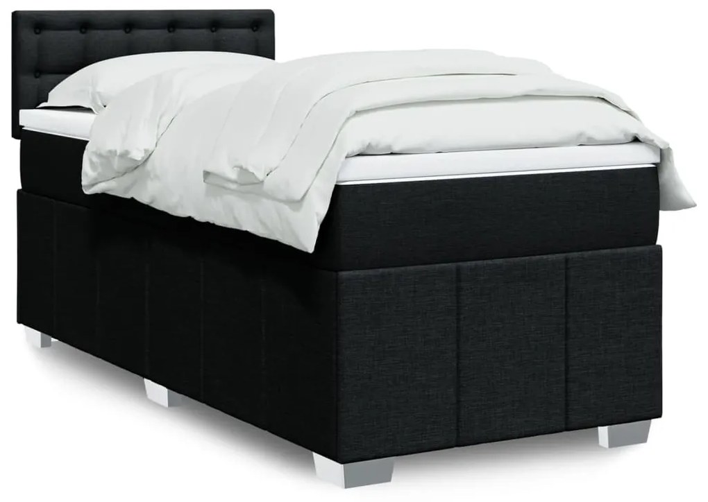 Giroletto A Molle Con Materasso Nero 90x200 Cm İn Tessuto /