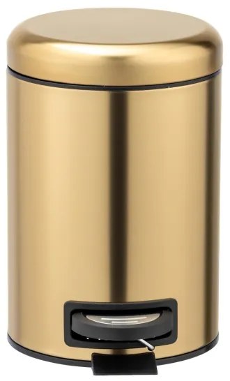 WENKO 24009800 - Cestino per rifiuti LEMAN 17x25 cm acciaio inossidabile/dorato/nero