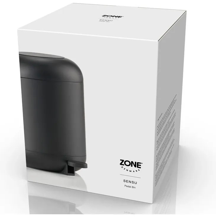 Cestino per la spazzatura nero in plastica con pedale 4 l Sensu – Zone